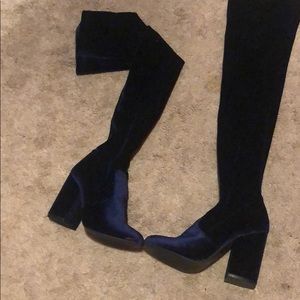 Steve Madden thigh high boots in Velvet Blue size5